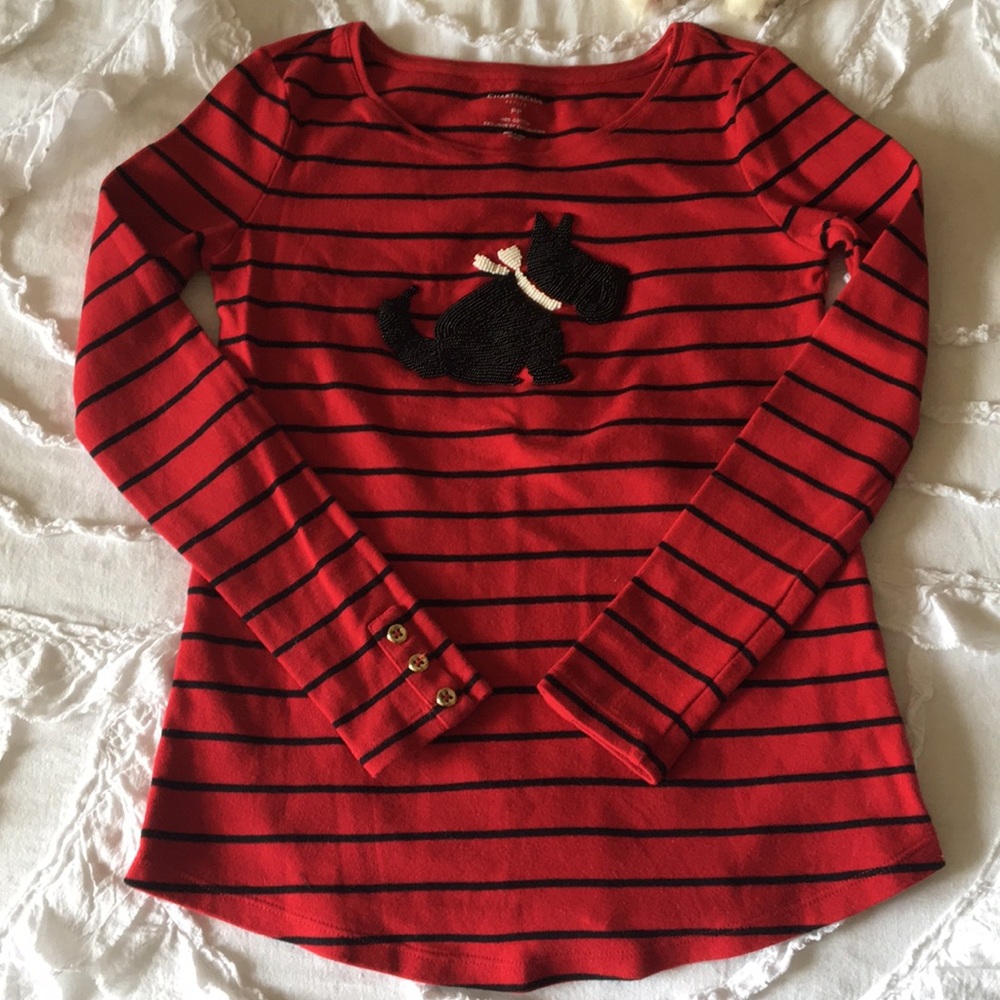 Charter Club striped Scottie dog shirt